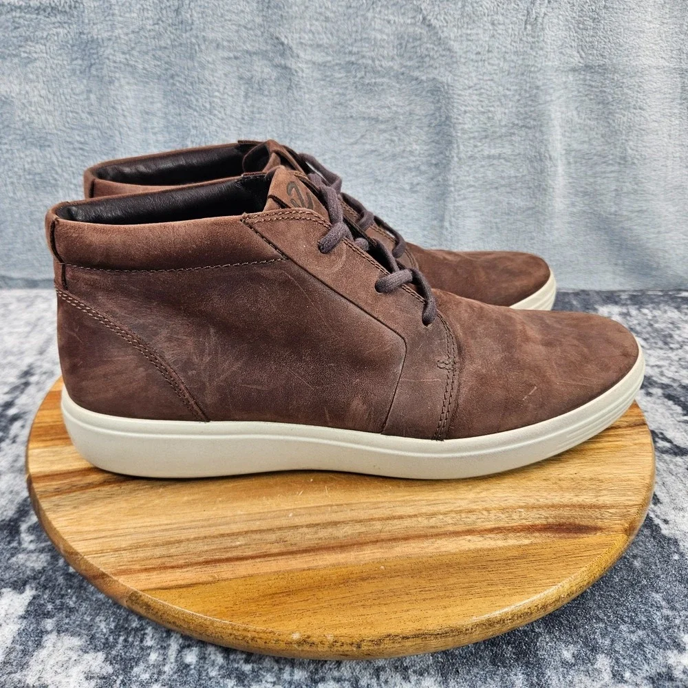 Ecco Soft 7 Chukka Boots Mens 10 Brown Leather Ankle Casual Shoes Sneakers